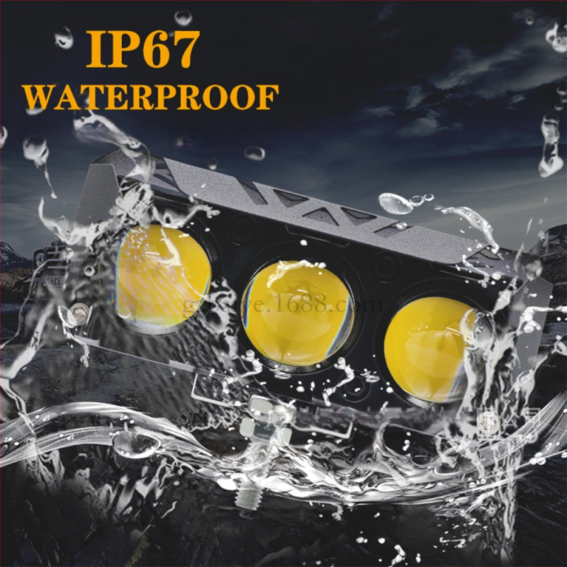 Motociklu prožektors, fokusējoša lēca, 30W, 9-80V, 3000 lm, IP67, aviācijas alumīnija korpuss