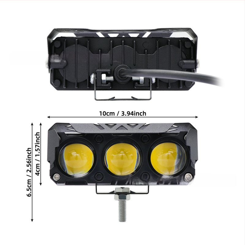 Motociklu prožektors, fokusējoša lēca, 30W, 9-80V, 3000 lm, IP67, aviācijas alumīnija korpuss