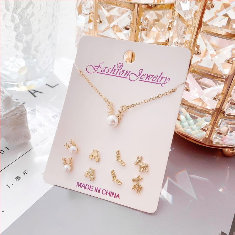 Комплект бижута: огърлица и обици със змийска верига, сплав, електроплакиране, оригинален дизайн, модел Любов / Водни капки / Камбанка