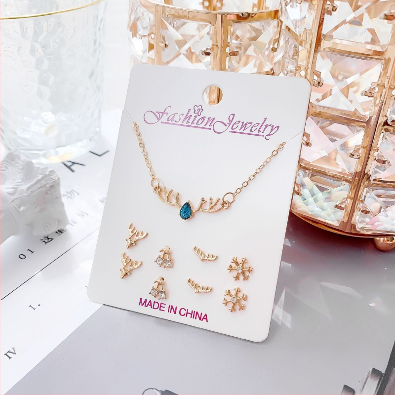 Комплект бижута: огърлица и обици със змийска верига, сплав, електроплакиране, оригинален дизайн, модел Любов / Водни капки / Камбанка