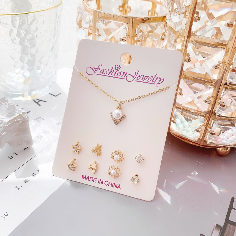 Комплект бижута: огърлица и обици със змийска верига, сплав, електроплакиране, оригинален дизайн, модел Любов / Водни капки / Камбанка