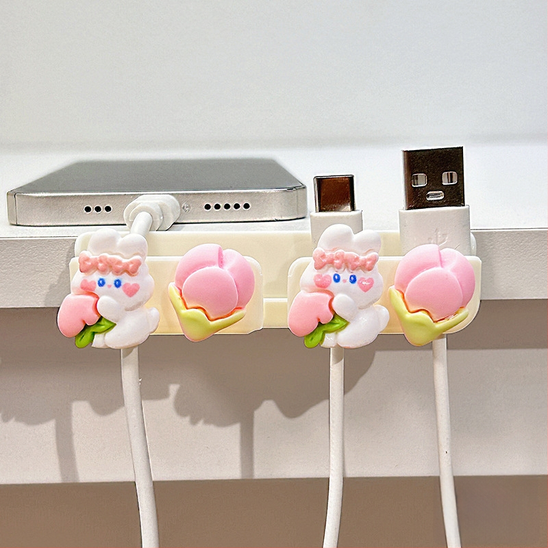 Οργανωτής καλωδίων για επιφάνεια εργασίας και κομοδίνο, αποθήκευση καλωδίων δεδομένων και φορτιστών, ABS υλικό