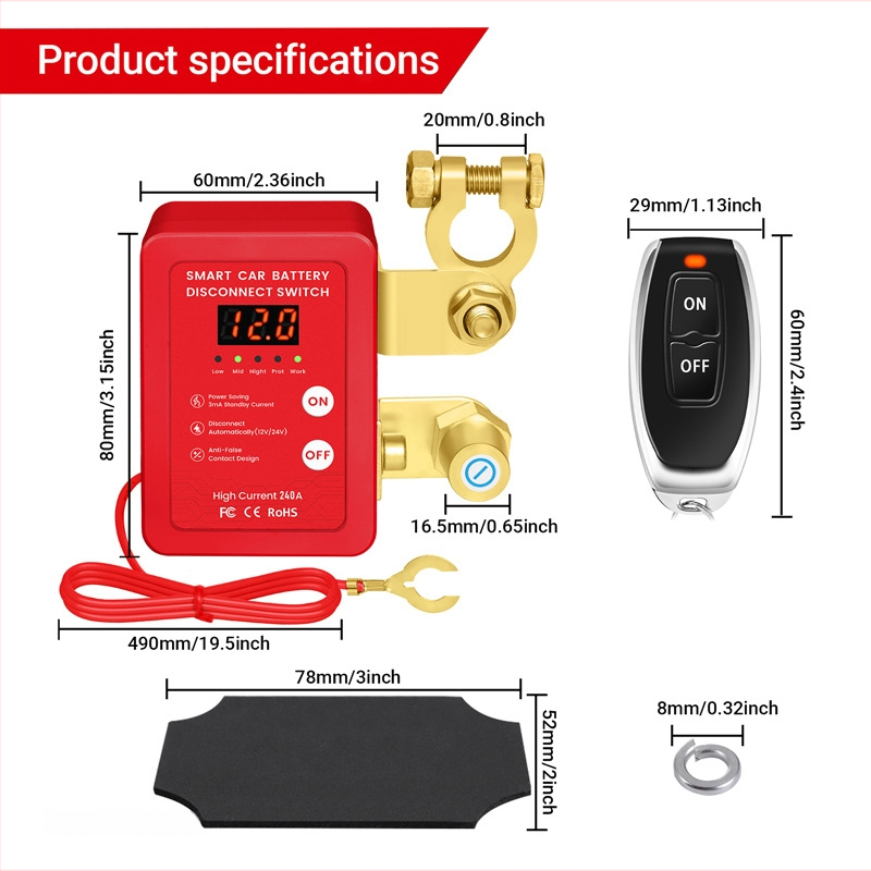 ZNKG01 Automobiļu akumulatora atslēgšanas slēdzis, uzlabots slēdzis, piemērots automobiļiem, RV, kravas automaļiem un jūras lietošanai, pret noplūdēm