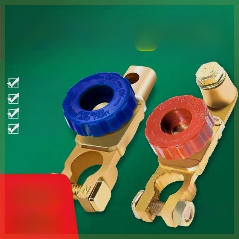 Automobiļa akumulatora atslēdzējs - tīrs vara, biezs dizains, pret noplūdēm skava, akumulatora termināla aizsardzība