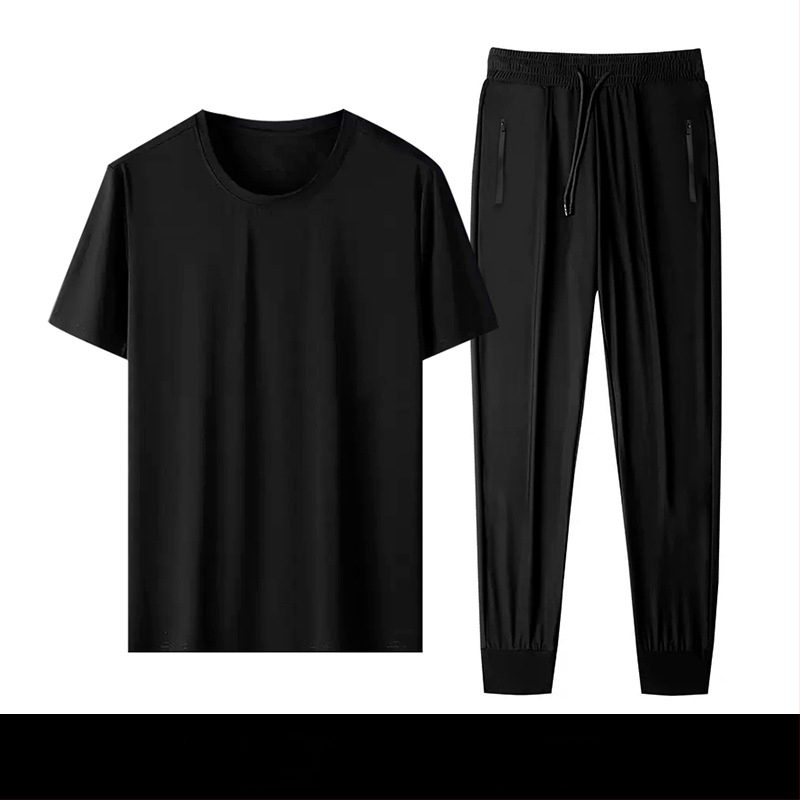 Nailona T-krekla komplekts ar īsām piedurknēm, šorti un bikses — vasara 2024