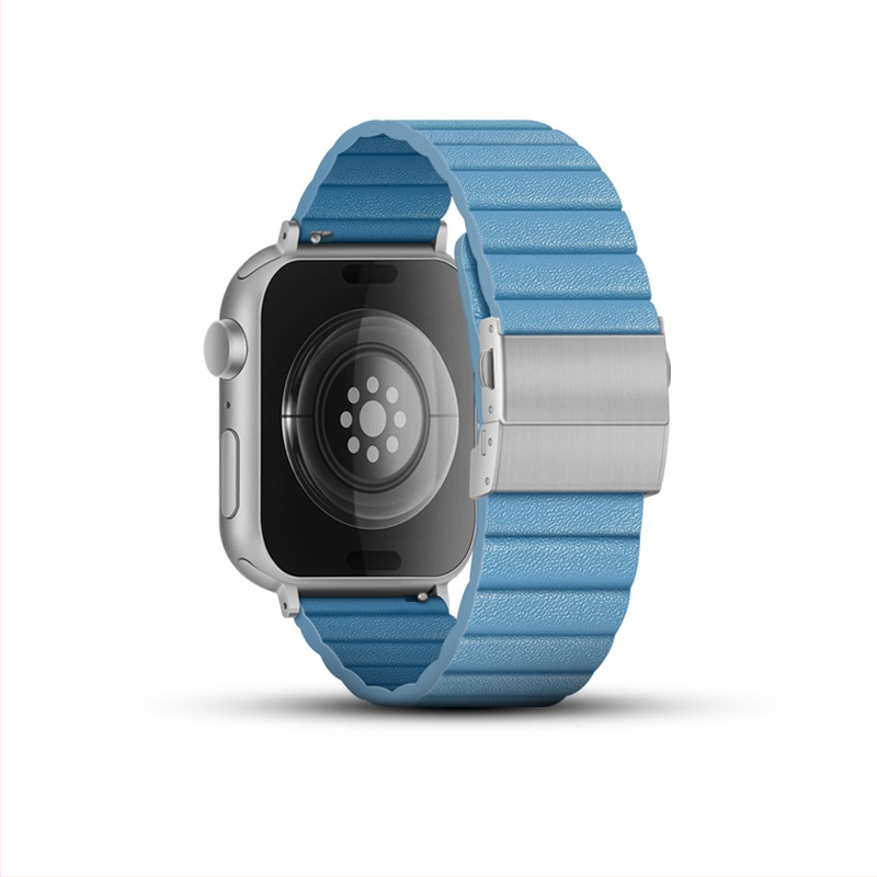 XT Apple Watch каишка – естествена кожа, опростен стил, закопчалка с двойно копче