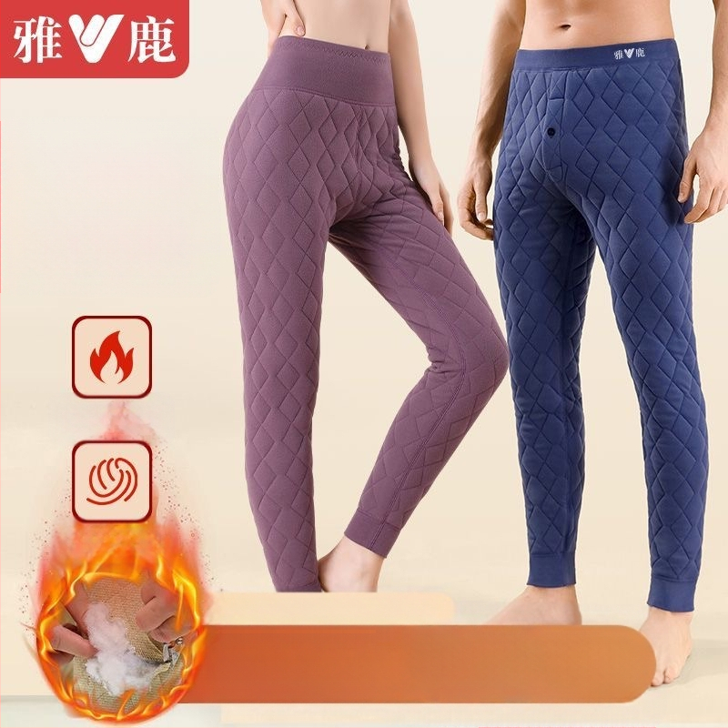 Yalu vunene termalne hlače – unisex, zimski visok pojas, flis podstava, debele