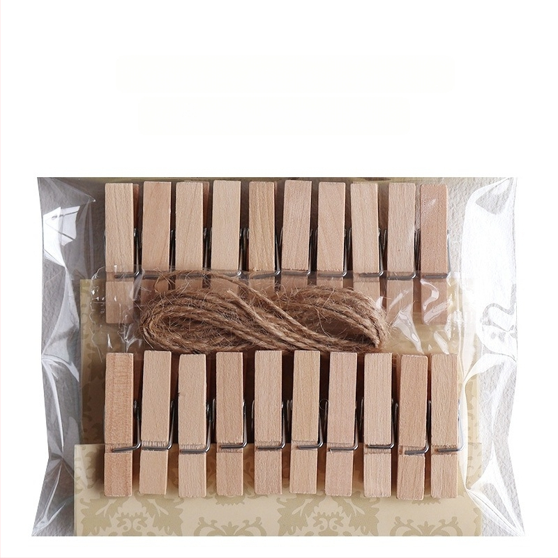 Drvena klipsa za fotografije s konopnim užetom za zidni prikaz – pogodna za sobu i učionicu. Marka: Other; Materijal: Drvo; Tip proizvoda: Hand ledger.