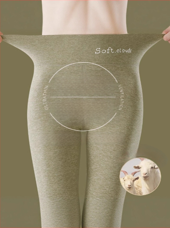Sieviešu vilnas-silī termālie legingi, bieza flīša iekšējā oderē, augsta josta, bez šuvēm