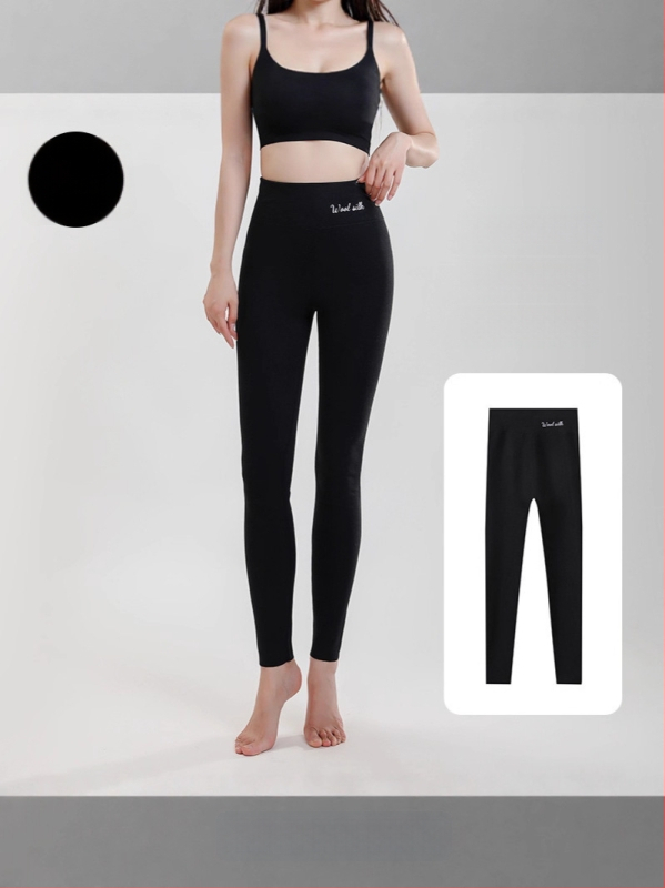 Sieviešu vilnas-silī termālie legingi, bieza flīša iekšējā oderē, augsta josta, bez šuvēm