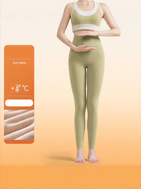 Sieviešu vilnas-silī termālie legingi, bieza flīša iekšējā oderē, augsta josta, bez šuvēm