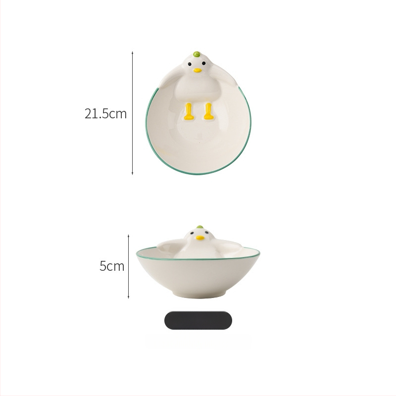 Bērnu karikatūru keramikas ēdiena servisa komplekts – Wanjia, keramika, karikatūru stils, piemērots bērniem