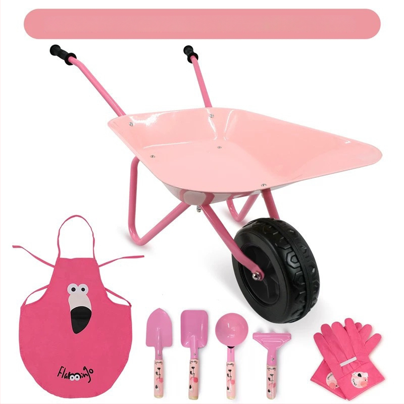 Dječji set alata za plažu od željeza — trodijelni set: lopata, motika i grablje za sadnju cvijeća i drveća