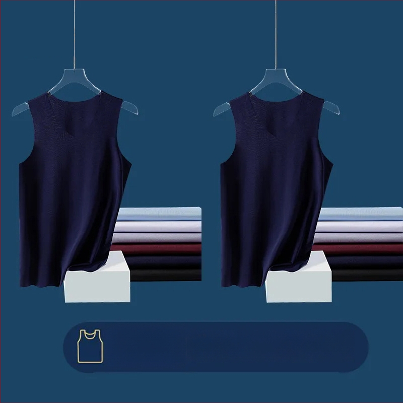 Vīriešu modalā bez piedurknēm top, ultra plāns audums 81–100 g/m2, 90–95% modal, V veida kakla izgriezums, aktīvs stils