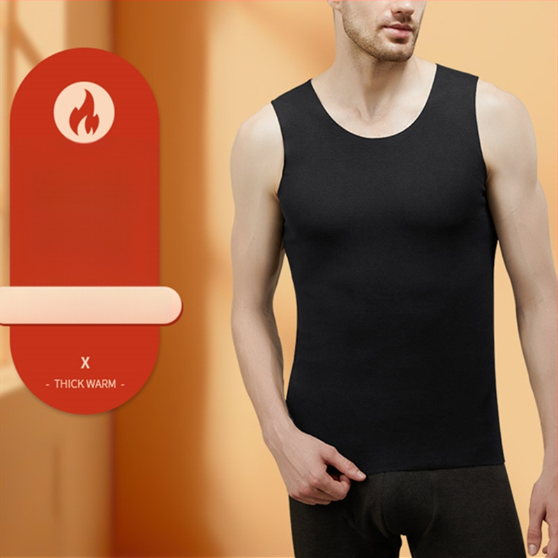 Vīriešu platu plecu sporta vestes, bezšuvju pamata slānis, 100% poliesters, bieza auduma 201–250 g/m2, apaļš kakls