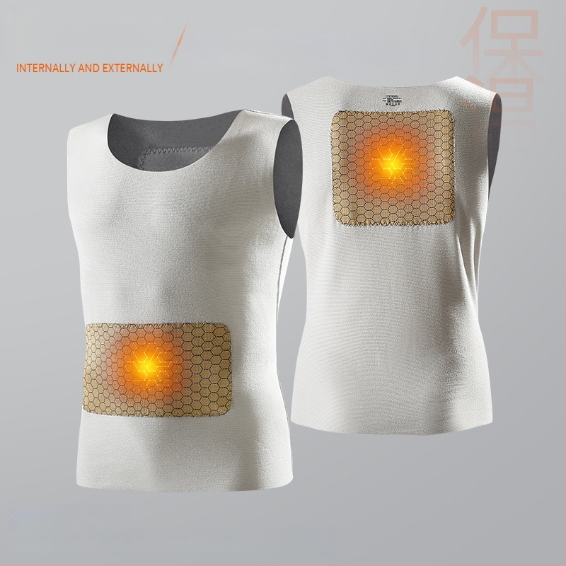 Muški termalni prsluk s De Velvet presvlakom – osnovni sloj, podpora struka, zaštita trbuha i leđa, okrugli vrat, preko glave