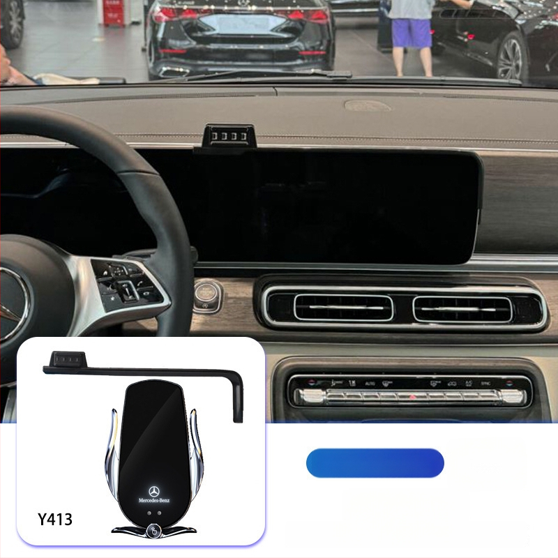Držač telefona za Mercedes-Benz C‑Class s bežičnim punjenjem 15W, držač na zračni otvor, električno zaključavanje, ugradnja klikom