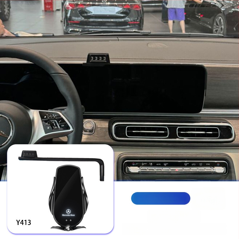 Držač telefona za Mercedes-Benz C‑Class s bežičnim punjenjem 15W, držač na zračni otvor, električno zaključavanje, ugradnja klikom