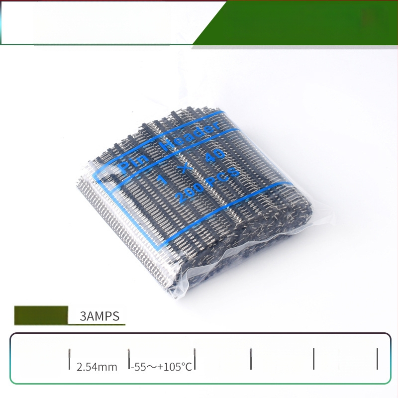 HXS κεφαλίδα ακίδων 2,54 mm, 40 ακίδων, μονής σειράς, ίσιες και καμπύλες ακίδες, για PCB και ψηφιακή ηλεκτρονική