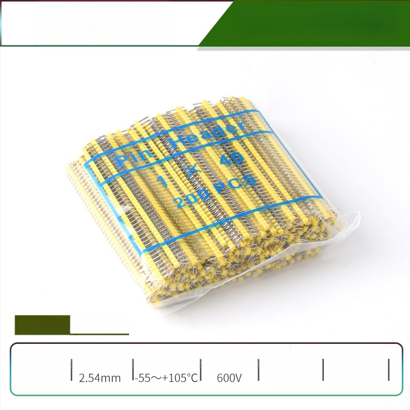 HXS κεφαλίδα ακίδων 2,54 mm, 40 ακίδων, μονής σειράς, ίσιες και καμπύλες ακίδες, για PCB και ψηφιακή ηλεκτρονική