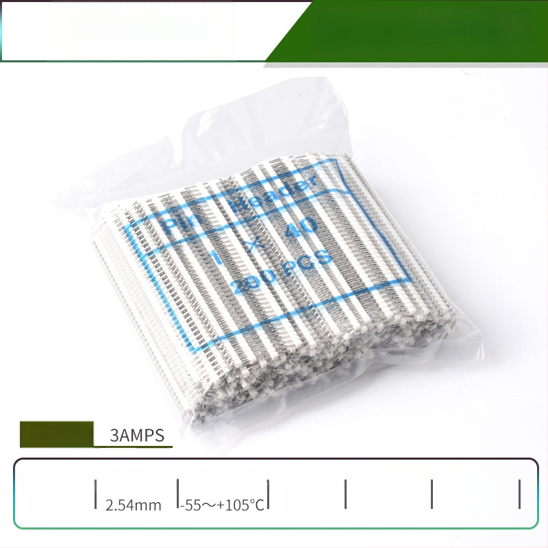 HXS κεφαλίδα ακίδων 2,54 mm, 40 ακίδων, μονής σειράς, ίσιες και καμπύλες ακίδες, για PCB και ψηφιακή ηλεκτρονική