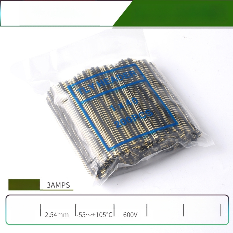 HXS κεφαλίδα ακίδων 2,54 mm, 40 ακίδων, μονής σειράς, ίσιες και καμπύλες ακίδες, για PCB και ψηφιακή ηλεκτρονική