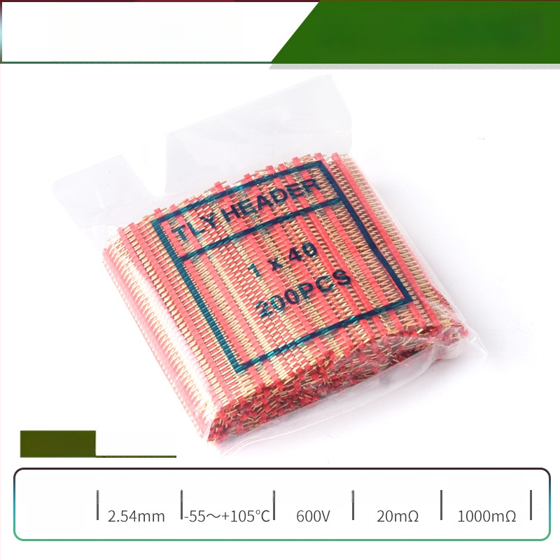 HXS κεφαλίδα ακίδων 2,54 mm, 40 ακίδων, μονής σειράς, ίσιες και καμπύλες ακίδες, για PCB και ψηφιακή ηλεκτρονική