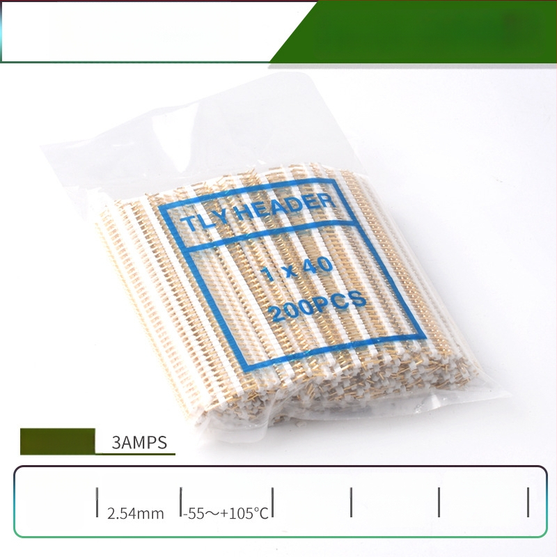 HXS κεφαλίδα ακίδων 2,54 mm, 40 ακίδων, μονής σειράς, ίσιες και καμπύλες ακίδες, για PCB και ψηφιακή ηλεκτρονική