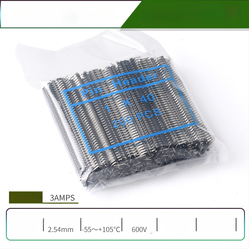 HXS κεφαλίδα ακίδων 2,54 mm, 40 ακίδων, μονής σειράς, ίσιες και καμπύλες ακίδες, για PCB και ψηφιακή ηλεκτρονική