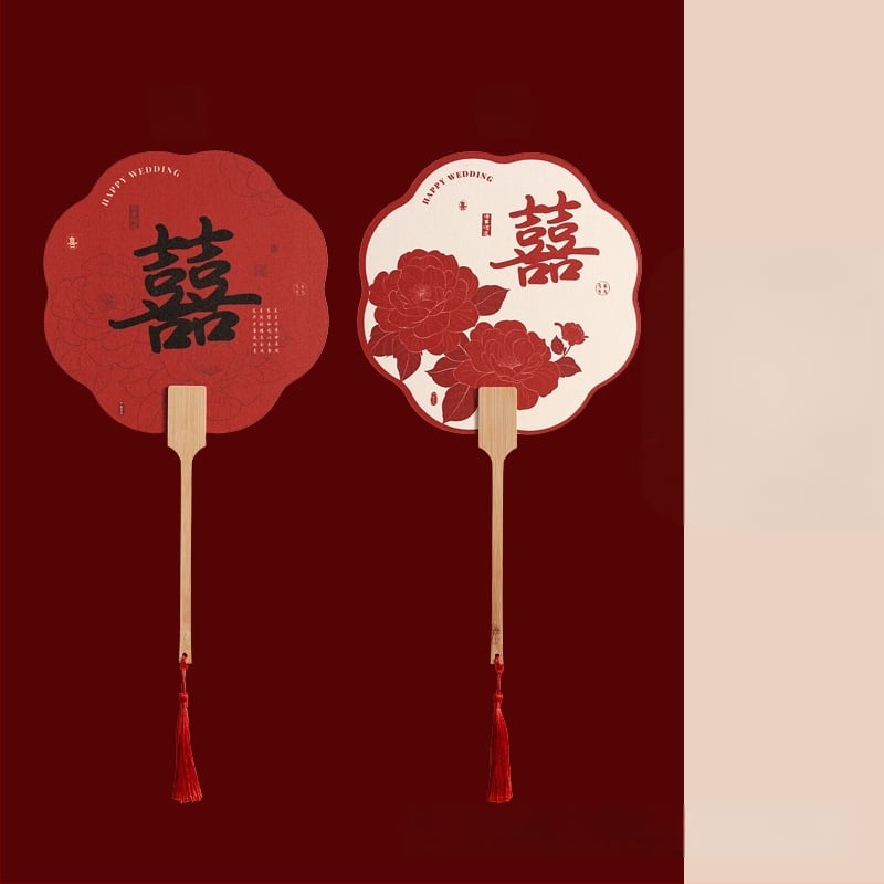 Vestuvėms skirtas delninė ventiliatorius nuotakai ir pamainoms – dvipusis, popierinis, prekinis ženklas Luan wu, rekvizitas vestuvėms nuotraukoms