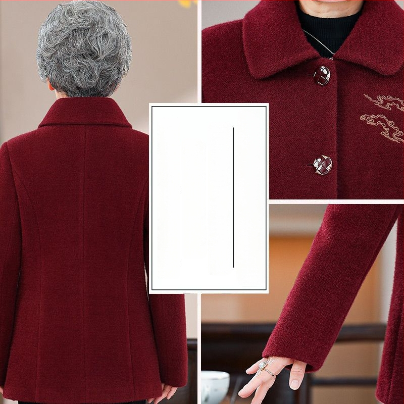 Chenille moterų paltas, japoniškai-koretiškas kasdienis stilius, Polo apykaklė, rankovės su penkiais taškais, laisvas kirpimas