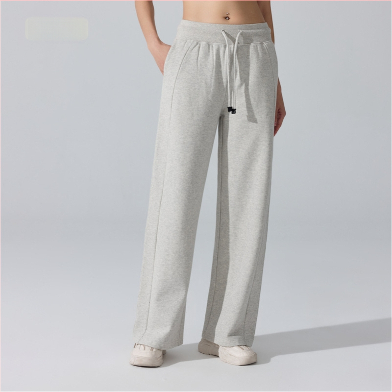 Sieviešu siltas sporta bikses ar jostu – brīvs piegriezums, garas bikses ar taisu piegriezumu, piemērotas skrējienam un fitnesam (ziema, pavasaris, rudens)