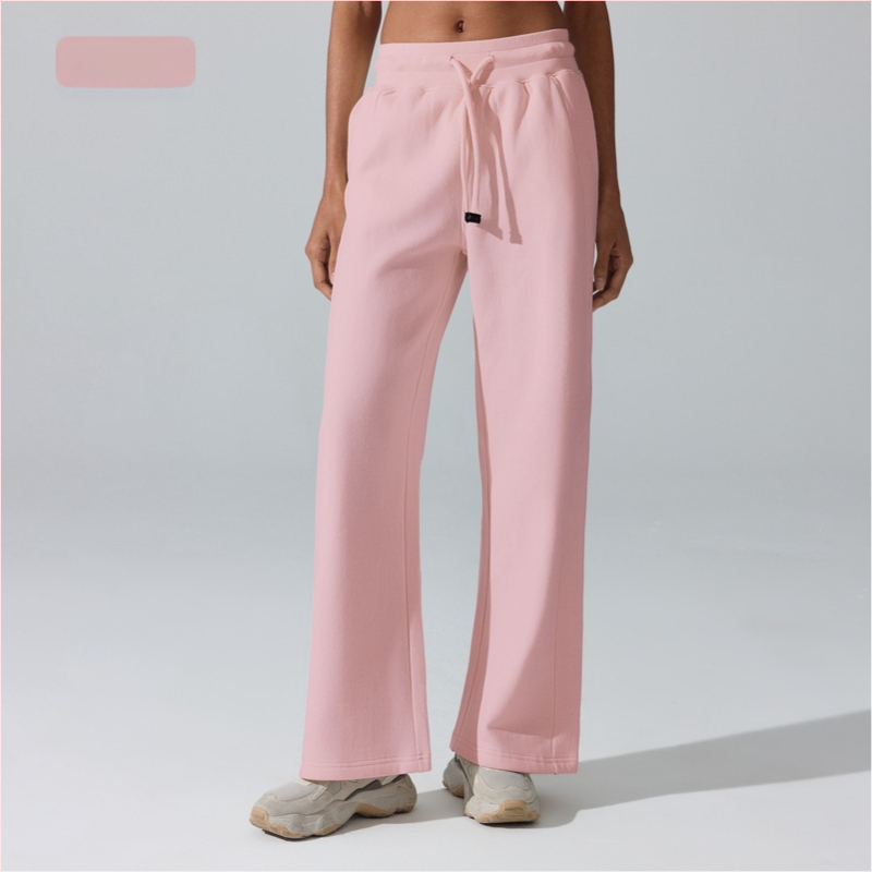 Sieviešu siltas sporta bikses ar jostu – brīvs piegriezums, garas bikses ar taisu piegriezumu, piemērotas skrējienam un fitnesam (ziema, pavasaris, rudens)