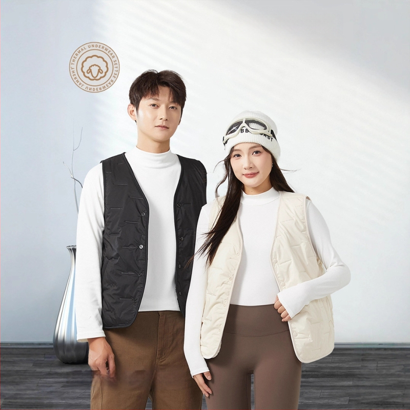 Sieviešu veste ar aitas vilnas pildījumu un poliestera galveno audumu 95%+, V formas kakla atvērums, vidēja garuma, šaurs piegriezums