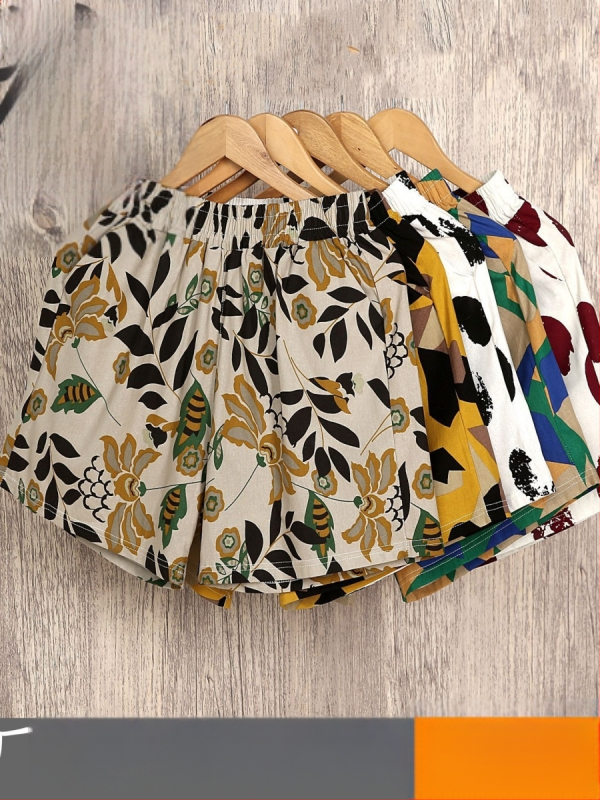 Női pamut és len rövidnadrág, magas derekú, vékony anyag, retro stílus.