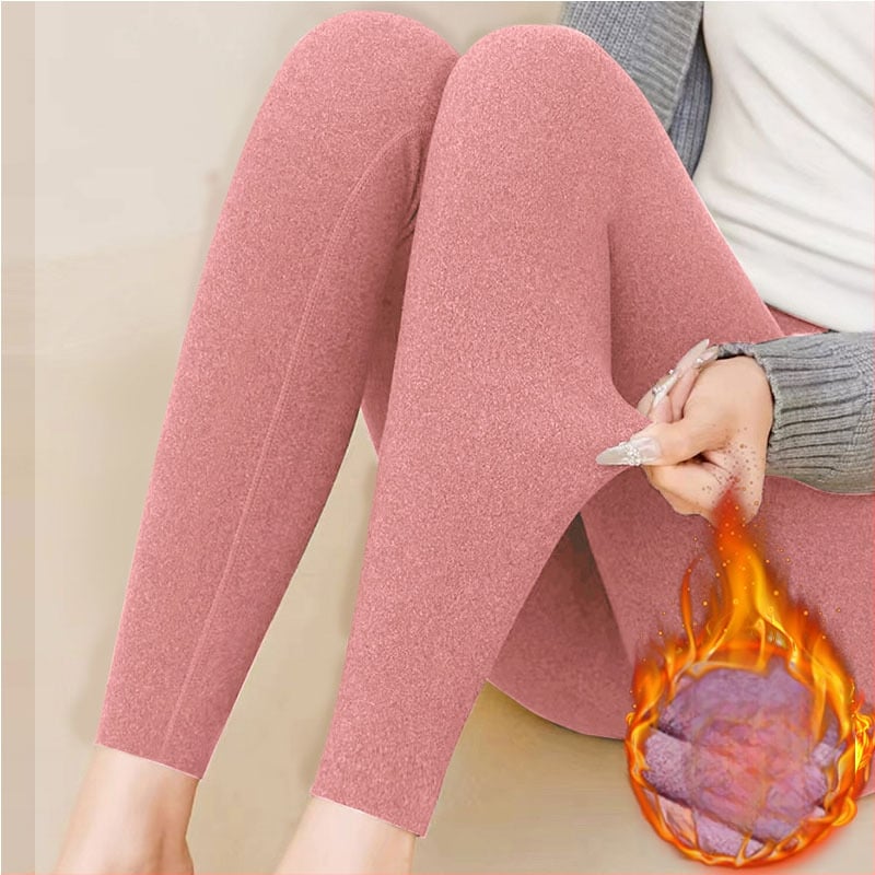 Sievietes viengabalas pašsiltējošas termālās bikses, vidējā josta, stingrs griezums, 90–95% poliesters