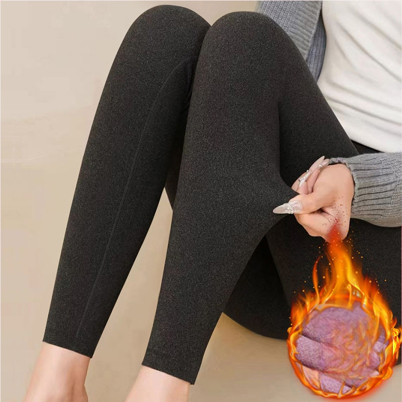 Sievietes viengabalas pašsiltējošas termālās bikses, vidējā josta, stingrs griezums, 90–95% poliesters