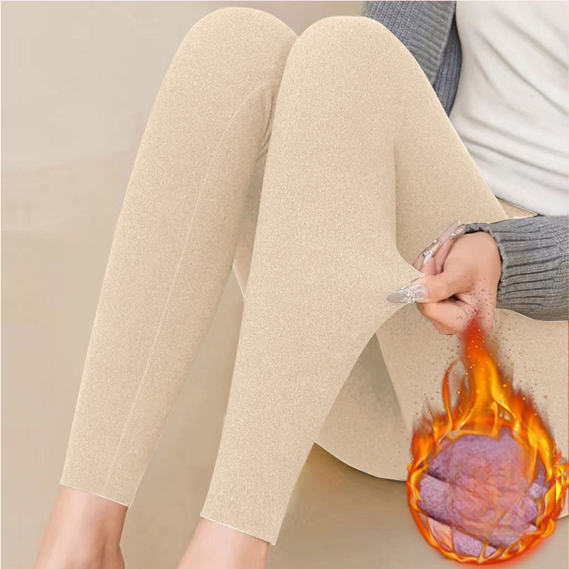 Sievietes viengabalas pašsiltējošas termālās bikses, vidējā josta, stingrs griezums, 90–95% poliesters