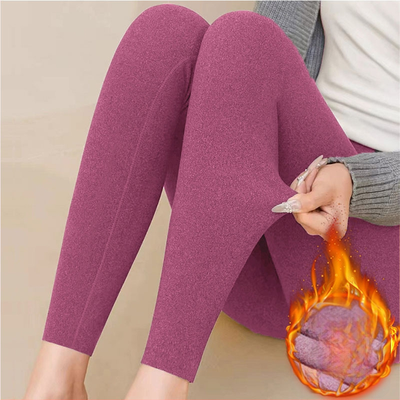 Sievietes viengabalas pašsiltējošas termālās bikses, vidējā josta, stingrs griezums, 90–95% poliesters