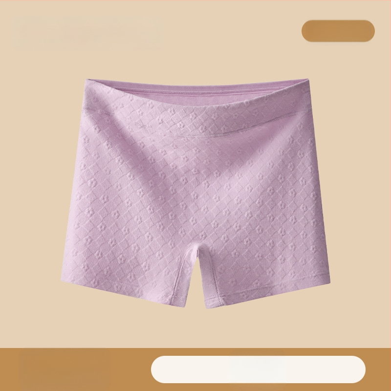 Sieviešu drošības apakšveļa ar vidējo jostu no kokvilnas, reljefveidīgs raksts, anti-slip funkcija, galvenais materiāls 90–95% kokvilna, starpkājuma oderējums 100% kokvilna