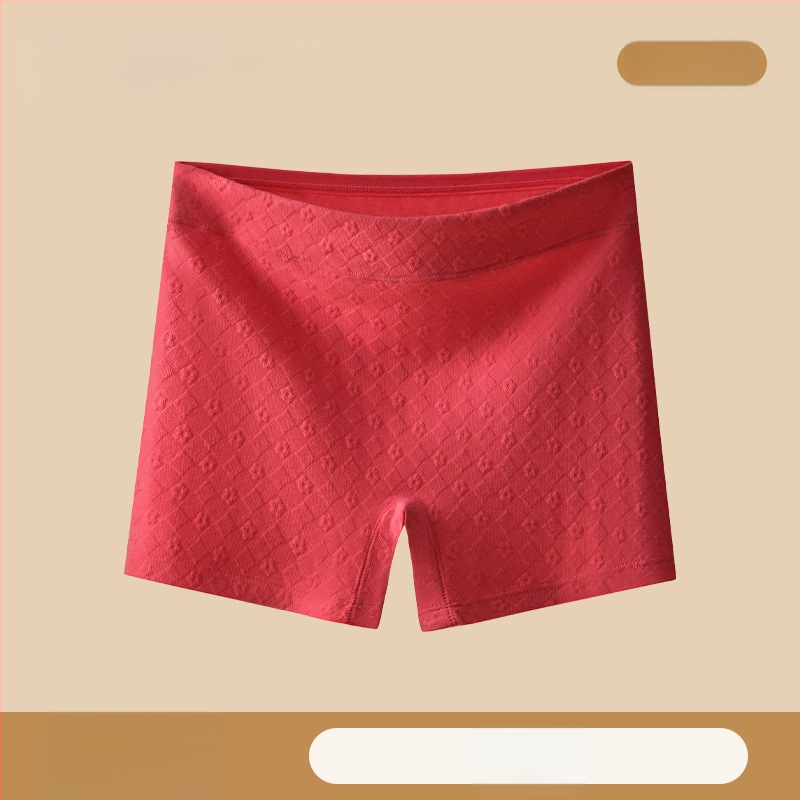 Sieviešu drošības apakšveļa ar vidējo jostu no kokvilnas, reljefveidīgs raksts, anti-slip funkcija, galvenais materiāls 90–95% kokvilna, starpkājuma oderējums 100% kokvilna