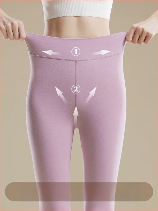 Sieviešu termālās legingas ar augstu jostu, flīsa iekšējais slānis, bezšuvju, silts pamatslānis, poliestera-spandeksa maisījums