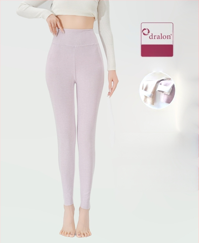 Sieviešu termālās legingas ar augstu jostu, flīsa iekšējais slānis, bezšuvju, silts pamatslānis, poliestera-spandeksa maisījums