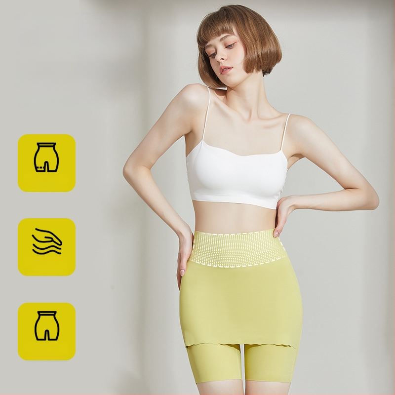 Sieviešu drošības bikses ar vēdera pievilkšanu, viduklis vidējā, dubultais gūžas pacēlājs, ātra žāvēšana, 77% kokvilna