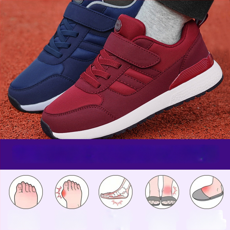 Дамски велкро кецове за ежедневието, горна част от плат, кръгъл нос, плосък ток