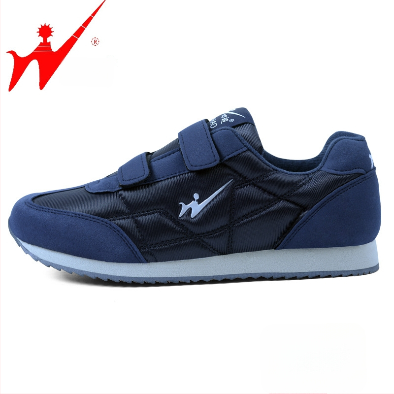 Унисекс обувки за ходене със мрежест връх, закопчаване с лепенка Velcro, кръгъл нос, плосък ток, за есен