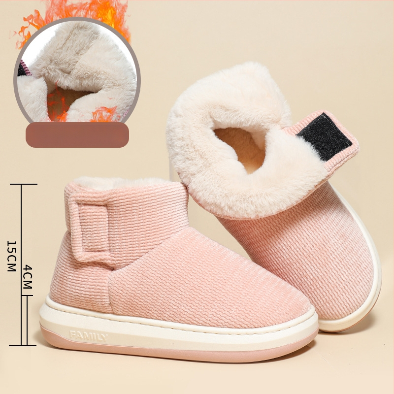 Papuči no kokvilnas vidēja vecuma un vecākiem, ziemas, ar Velcro aizdari, nubuka augšdaļa, neslīdoša zole