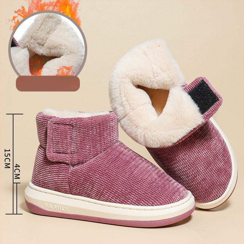 Papuči no kokvilnas vidēja vecuma un vecākiem, ziemas, ar Velcro aizdari, nubuka augšdaļa, neslīdoša zole
