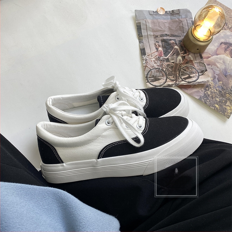 Sieviešu kanvas kurpes ar paaugstinātu augstumu, zemā augšdaļa, vulkanizēta zole, Korejas versija