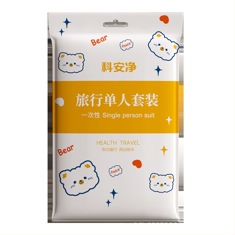 Spausdintas vienkartinis viešbučio patalynės komplektas iš SMS audinio, keturi komponentai